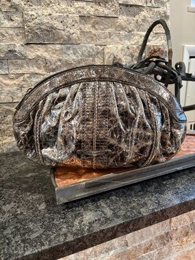 Rebecca Minkoff Ruched Metallic Clutch